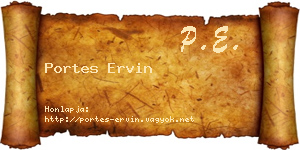 Portes Ervin névjegykártya